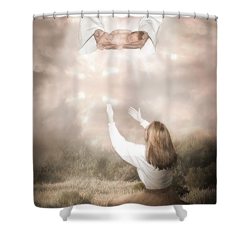 Infant Shower Curtain featuring the photograph Priceless Gift by Cindy Singleton
