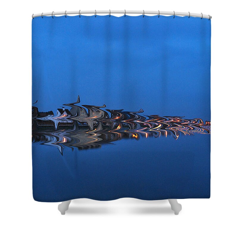 Seascape Shower Curtain featuring the photograph Promenade in Blue by Spikey Mouse Photography
