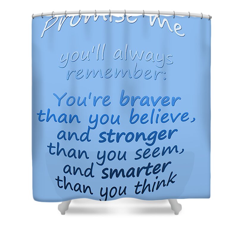 Promise me - Winnie the Pooh - Blue Shower Curtain for ...