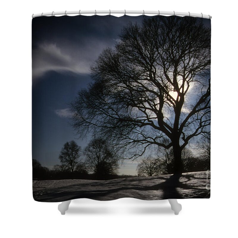 Snow Shower Curtain featuring the photograph Prospect Park Sunset by Mark Gilman