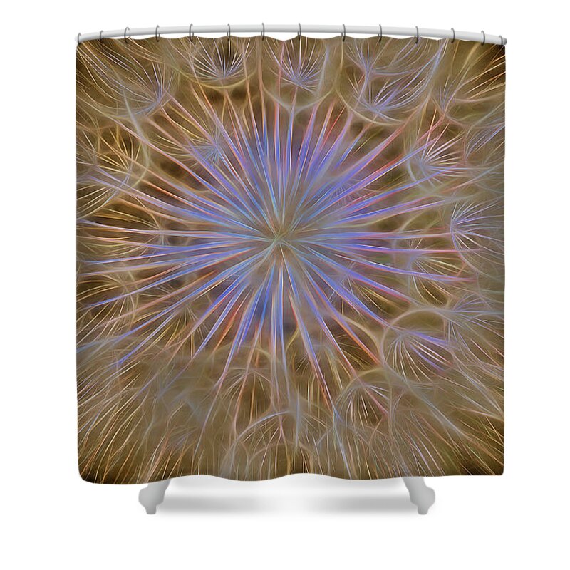 Dandelion Shower Curtain featuring the photograph Psychedelic Dandelion Art by James BO Insogna
