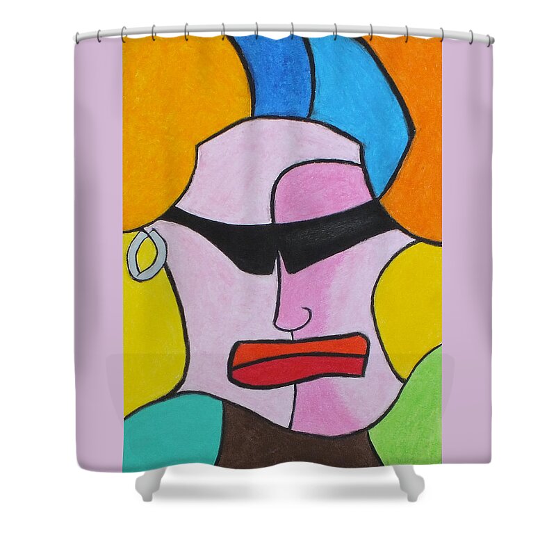 Rockabilly Shower Curtain featuring the pastel Psychobilly by Sven Nawrocki