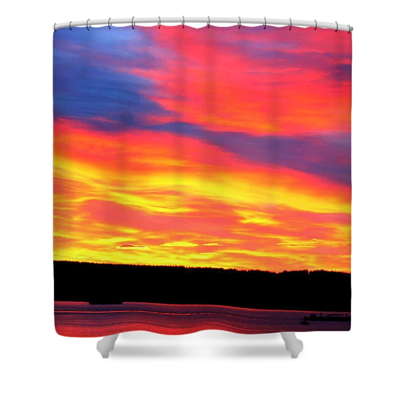 Puget Sound Shower Curtain featuring the photograph Puget Sound Colors by Tap On Photo