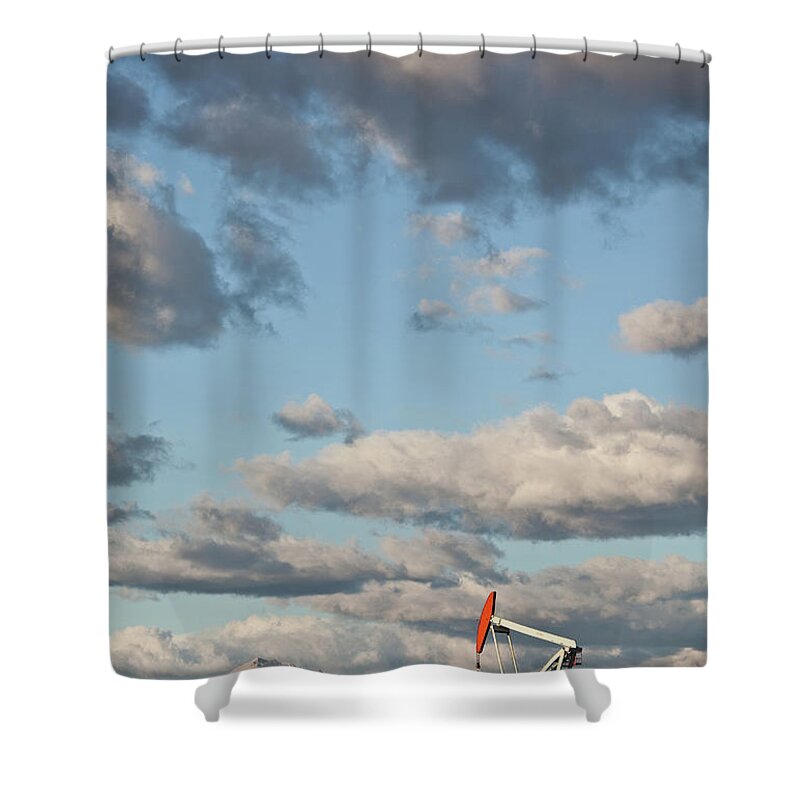 Scenics Shower Curtain featuring the photograph Pumpjack In Alberta by Imaginegolf