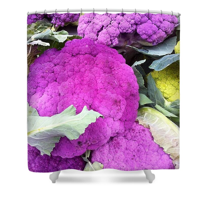 Cauliflower Shower Curtain featuring the photograph Purple Cauliflower by Susan Garren