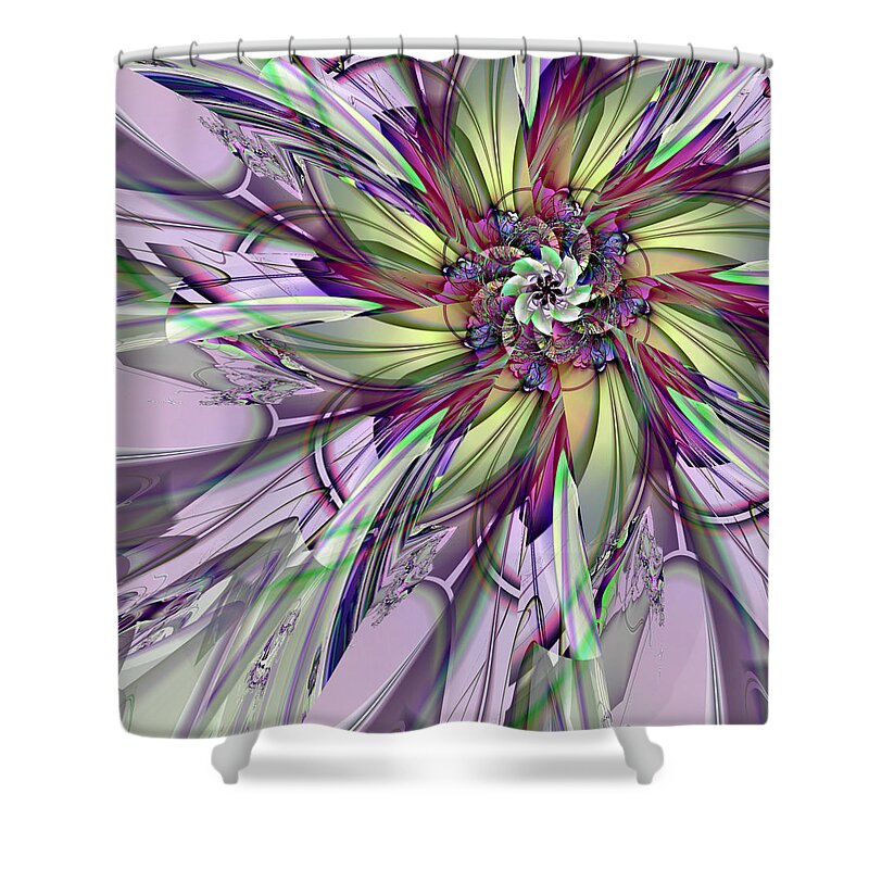 Flower Shower Curtain featuring the digital art Purple Delight by Kiki Art