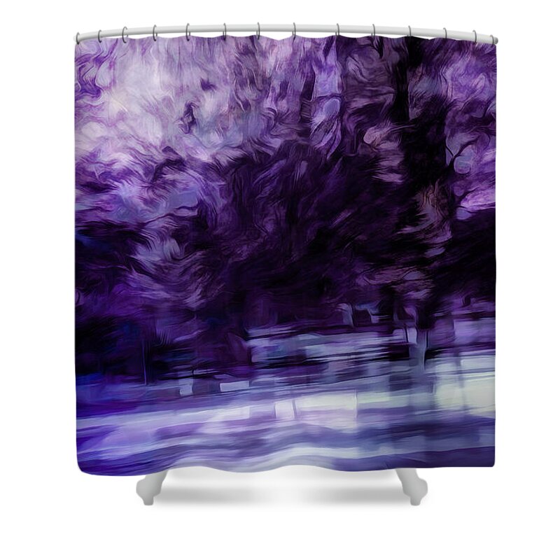Purple Shower Curtain featuring the digital art Purple Fire by Scott Norris