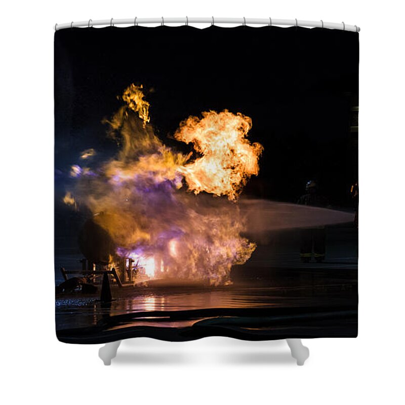 Extinguish Shower Curtain featuring the photograph Purple Flames by Sennie Pierson