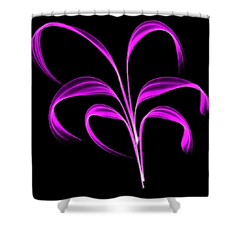 Purple Shower Curtain featuring the painting Purple Flaring Plant by Bruce Nutting