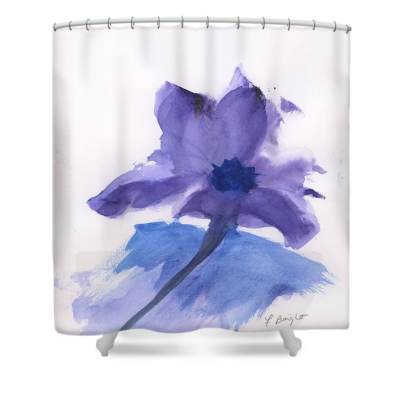 Purple Flower Shower Curtain featuring the painting Purple Flower by Frank Bright