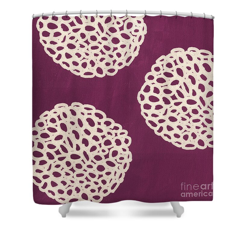 Purple Shower Curtain featuring the painting Purple Garden Bloom by Linda Woods