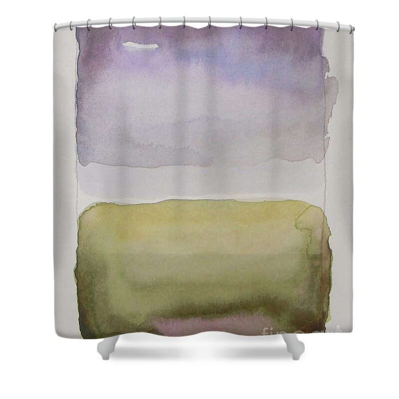 Landscape Shower Curtain featuring the painting Purple Morning by Vesna Antic