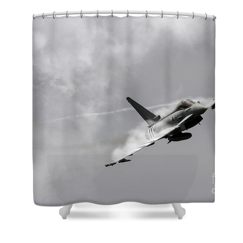Invasion Stripe Typhoon Shower Curtain featuring the digital art Pushing The Envelope by Airpower Art