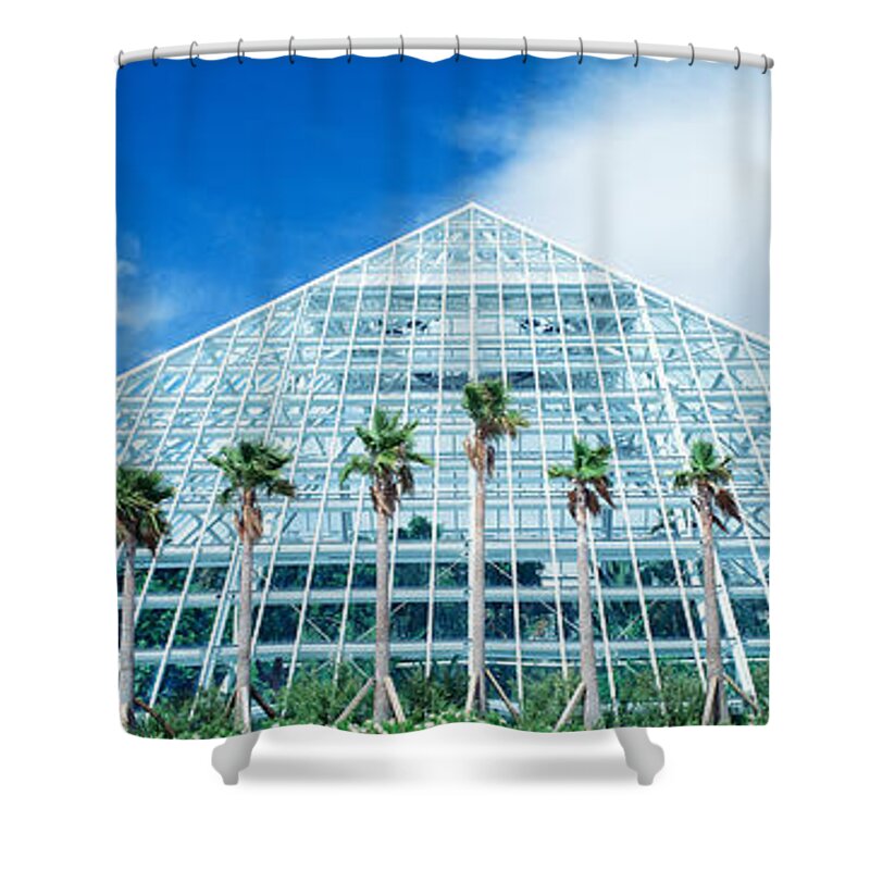 Photography Shower Curtain featuring the photograph Pyramid, Moody Gardens, Galveston by Panoramic Images