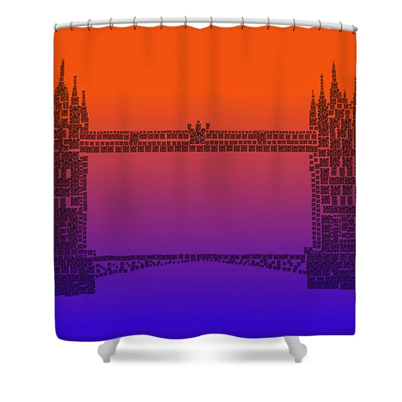 Tower Shower Curtain featuring the photograph QR Pointillism - Tower Bridge 1 by Richard Reeve
