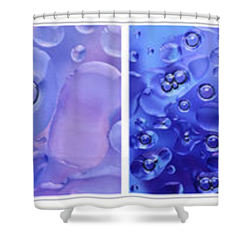 Water Bubbles Shower Curtain featuring the photograph Quadryptich of colorful Water Bubbles by Peter V Quenter