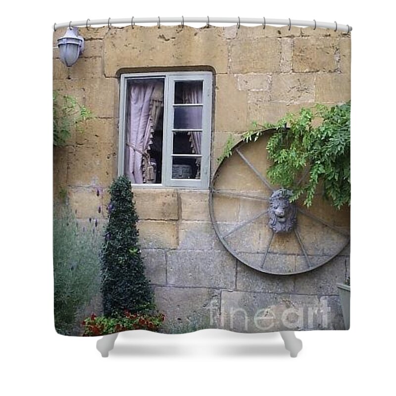 Quaint Shower Curtain featuring the photograph Quaint Garden Setting by Bev Conover