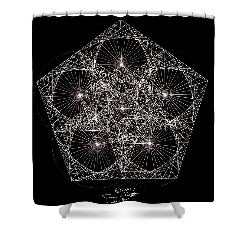 Star Shower Curtain featuring the drawing Quantum Star II by Jason Padgett