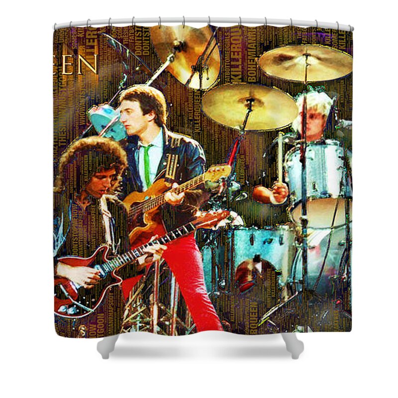 Queen Shower Curtain featuring the painting Queen by Tony Rubino