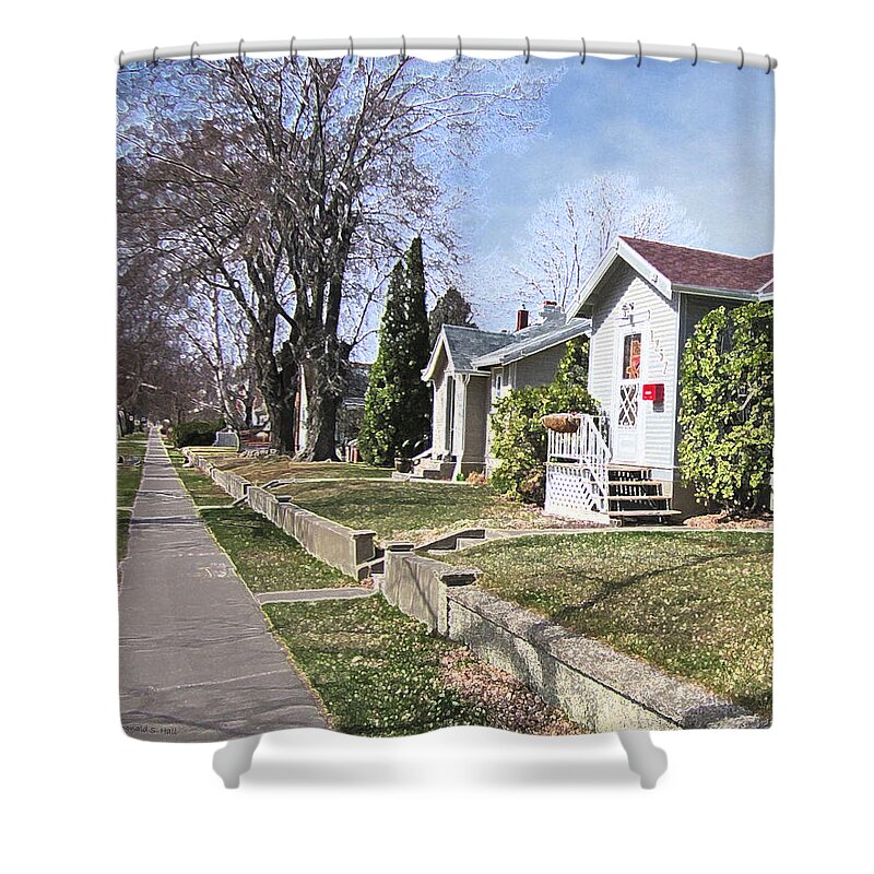 City Shower Curtain featuring the digital art Quiet Street Waiting for Spring by Donald S Hall