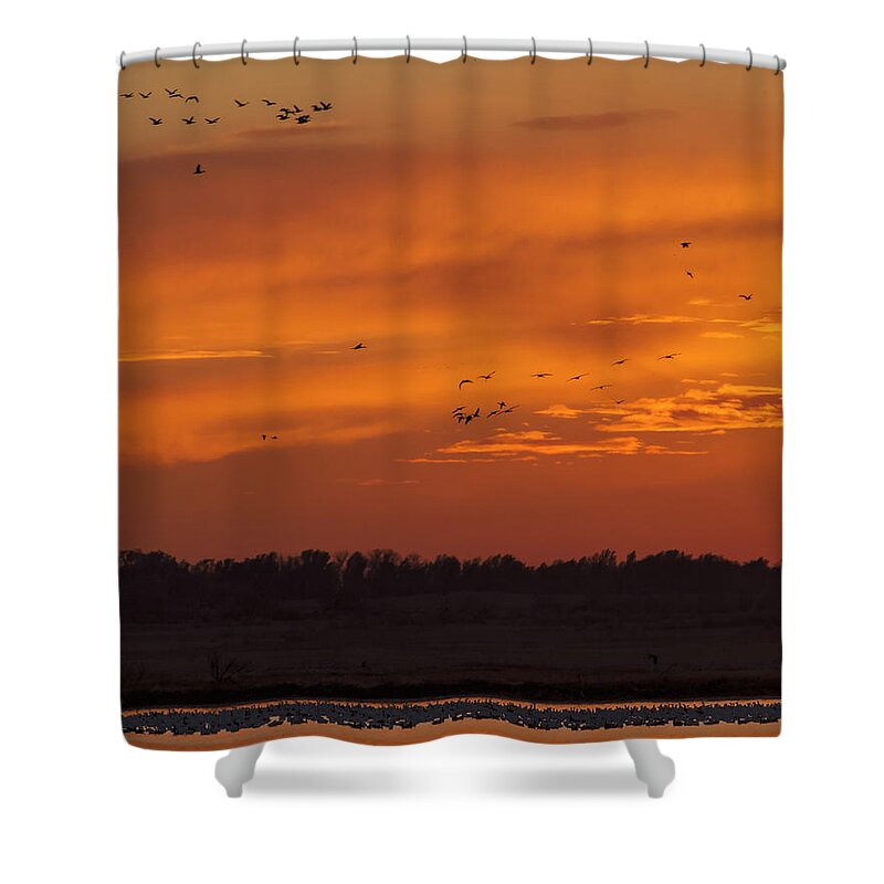 Kansas Shower Curtain featuring the photograph Quivira Sunset 1 by Rob Graham