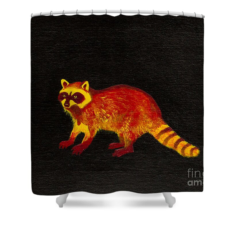  Shower Curtain featuring the painting Raccoon by Stefanie Forck