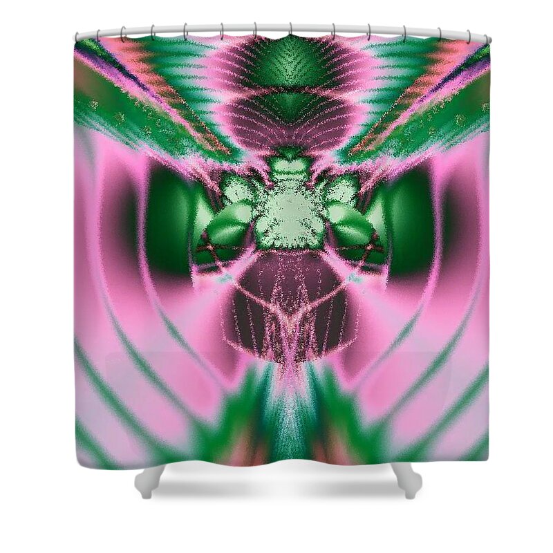 Pink Shower Curtain featuring the painting Radiant Cross by Bruce Nutting