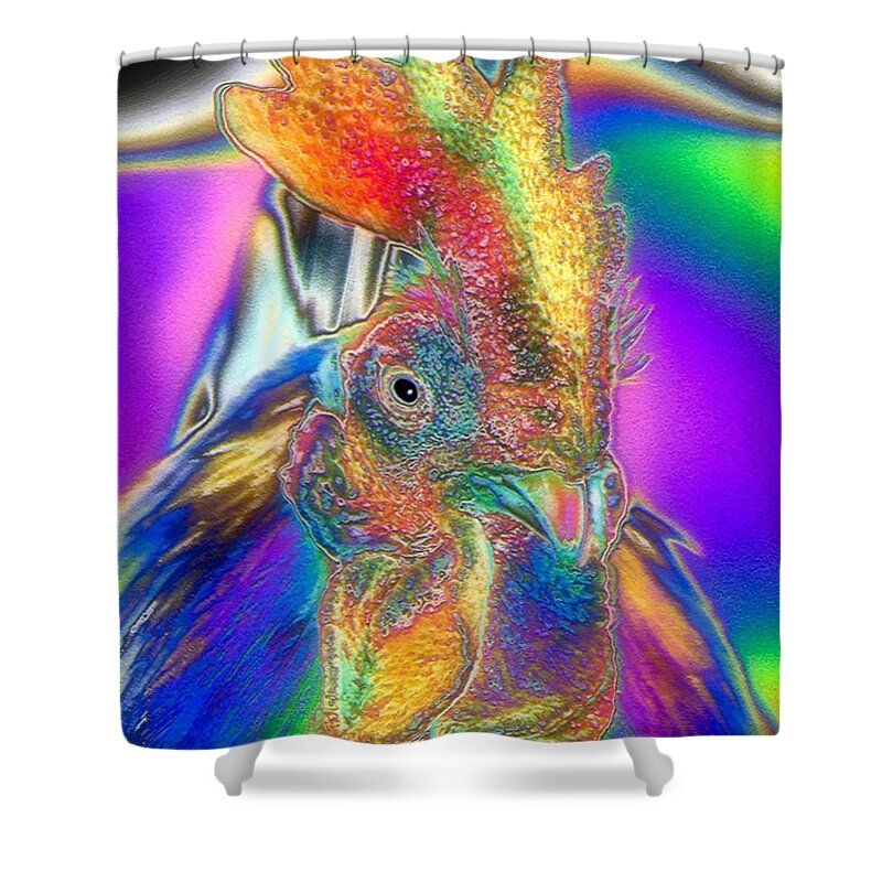Rooster Shower Curtain featuring the photograph Radiant Rooster by Patrick Witz