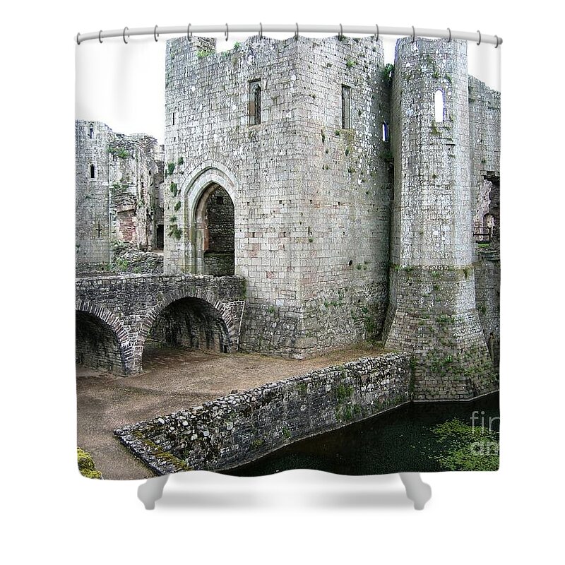 Medieval Castle Shower Curtain featuring the painting Raglan by Denise Railey