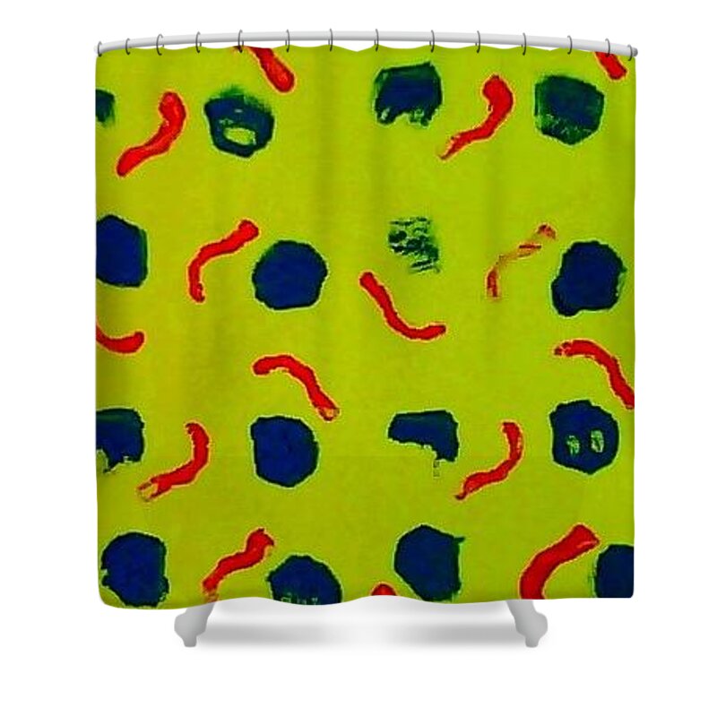 Abstract Shower Curtain featuring the painting Rain on a Sunny Day Notecard by Suzanne Berthier