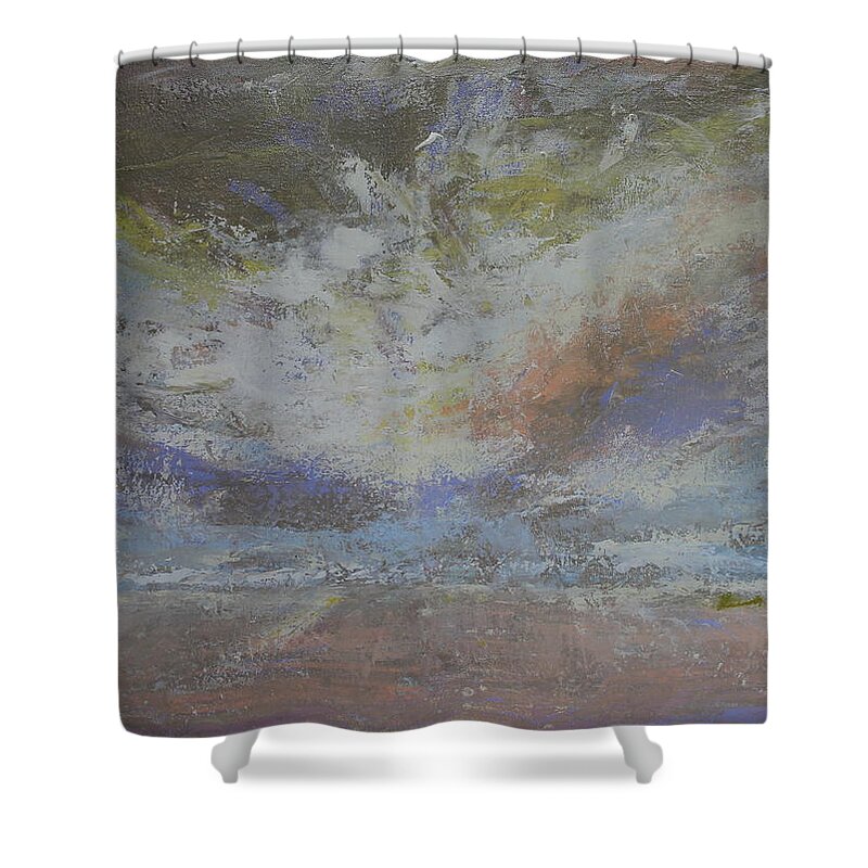 Prairies Shower Curtain featuring the painting Rain by Ruth Kamenev