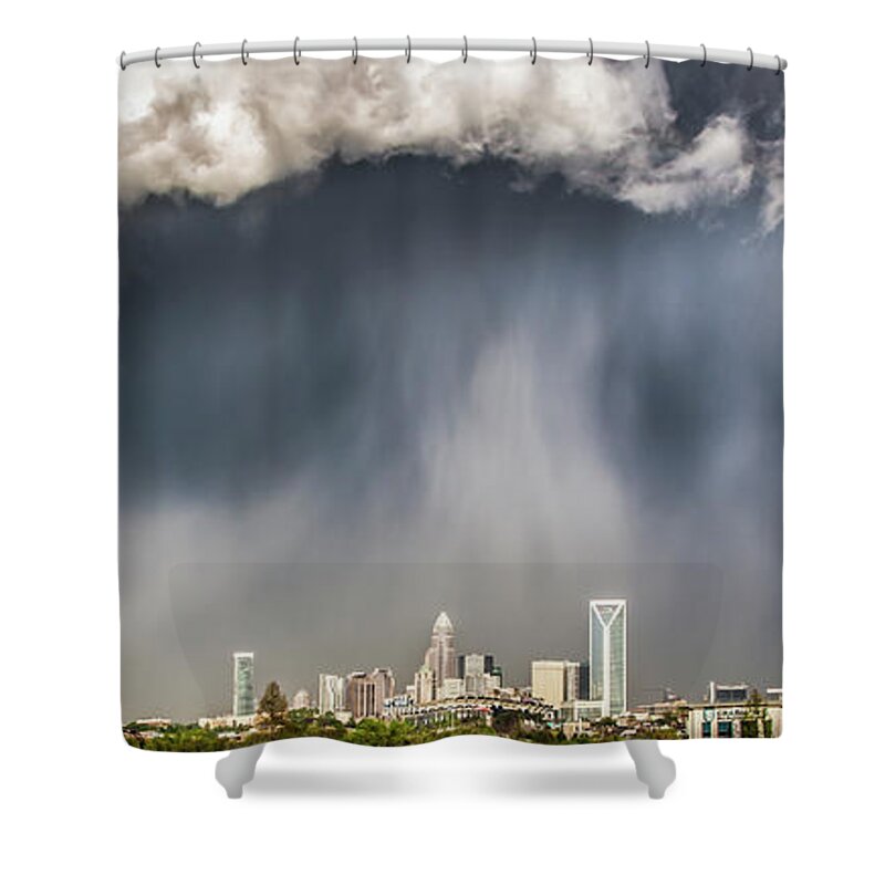 Rainbow Shower Curtain featuring the photograph Rainbow over Charlotte by Chris Austin