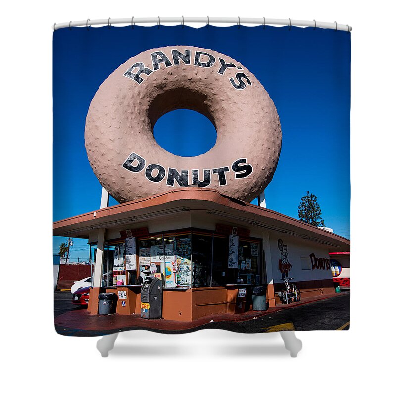 Advertising Shower Curtain featuring the photograph Randy's Donuts by Stephen Stookey