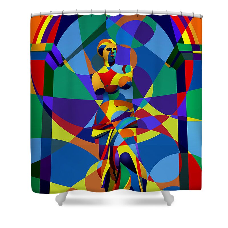 Classic Sculpture Shower Curtain featuring the digital art Randy's Venus by Randall J Henrie