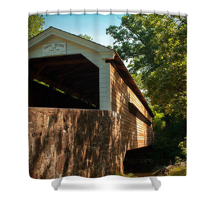 Bridge Shower Curtain featuring the photograph Rapps Covered Bridge by Michael Porchik