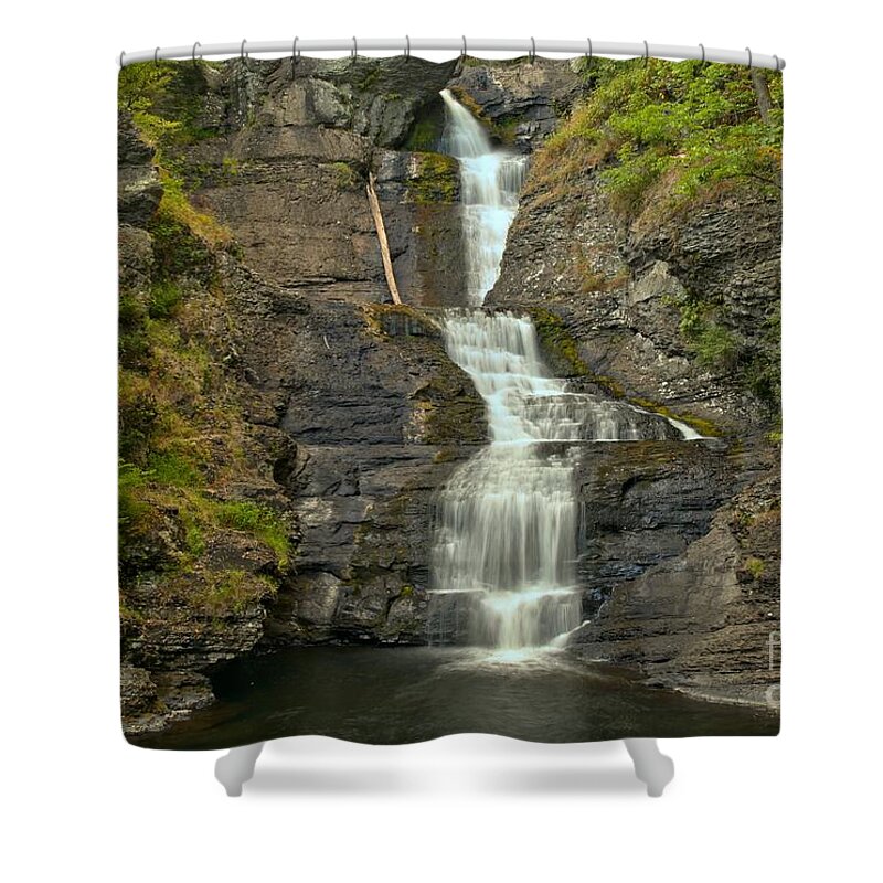 Raymondskill Falls Shower Curtain featuring the photograph Raymondskill Falls Landscape by Adam Jewell