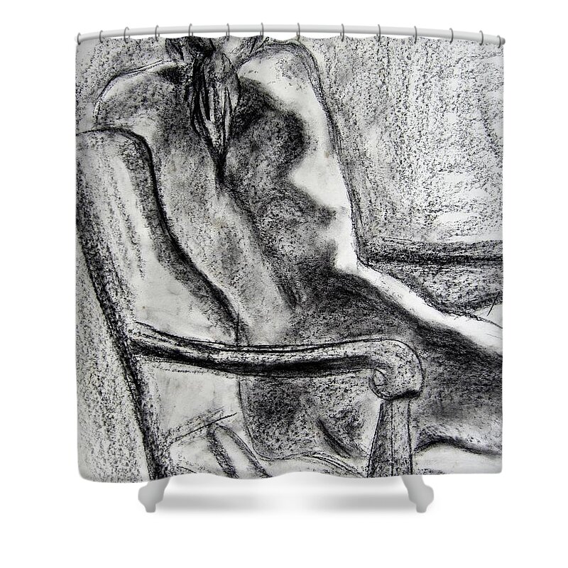 Kendall Kessler Shower Curtain featuring the drawing Reaching Out by Kendall Kessler