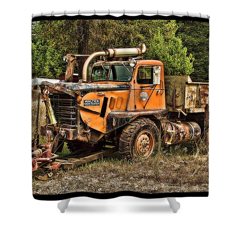 Snow Plow Shower Curtain featuring the photograph Ready for Snow By Ron Roberts by Ron Roberts