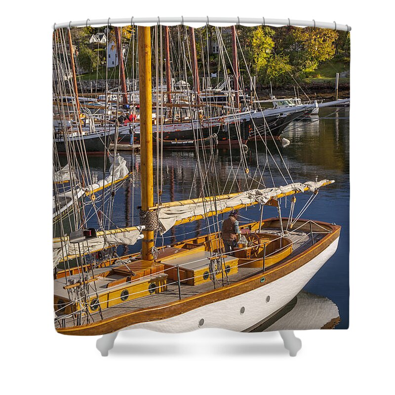 Sailboat Shower Curtain featuring the photograph Readying for an Autumn Sail by Brian Jannsen