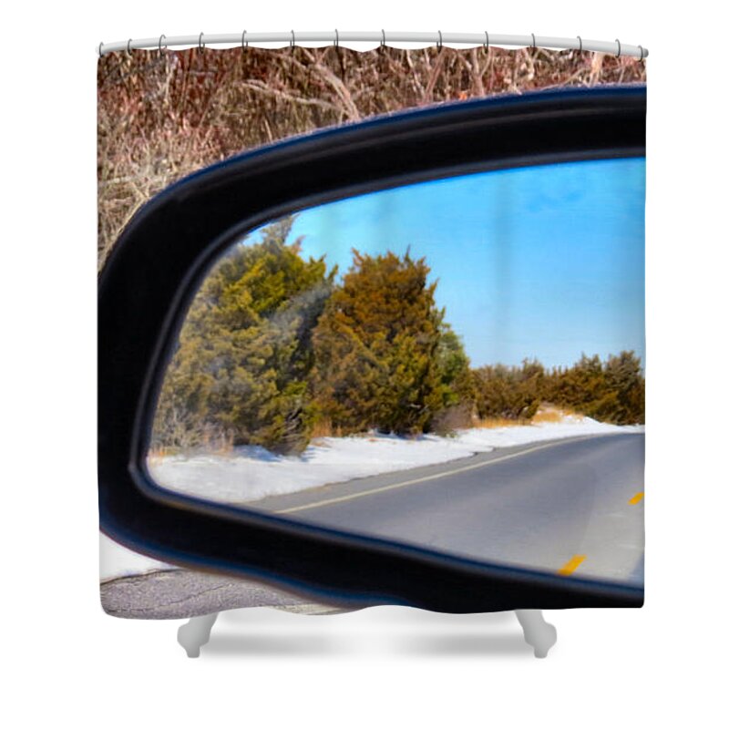 Mirror Shower Curtain featuring the photograph RearView by Art Dingo