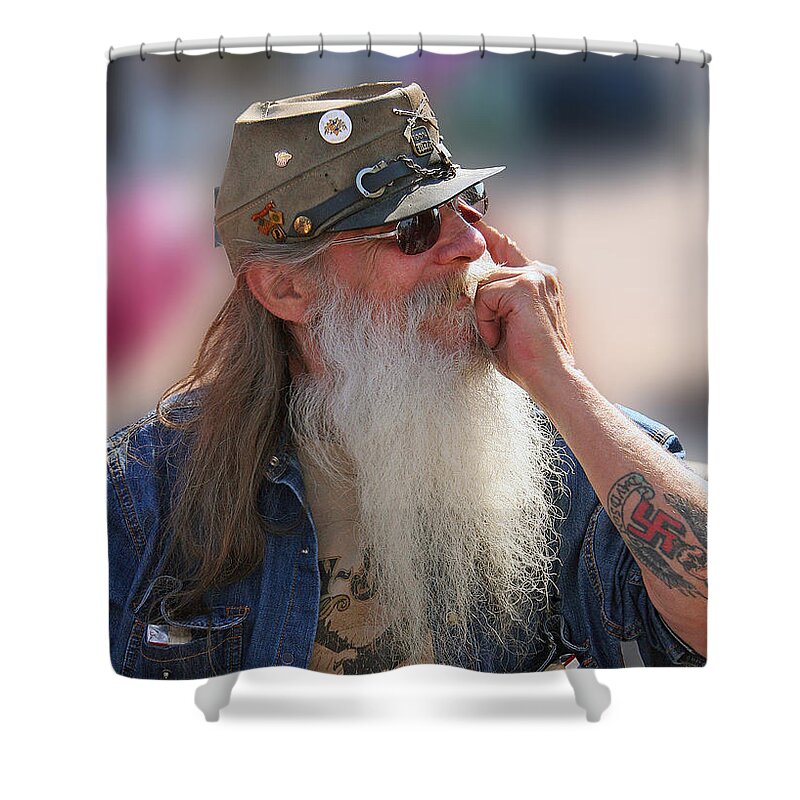 Veterans Shower Curtain featuring the photograph Rebel With A Cause? by Geoff Crego