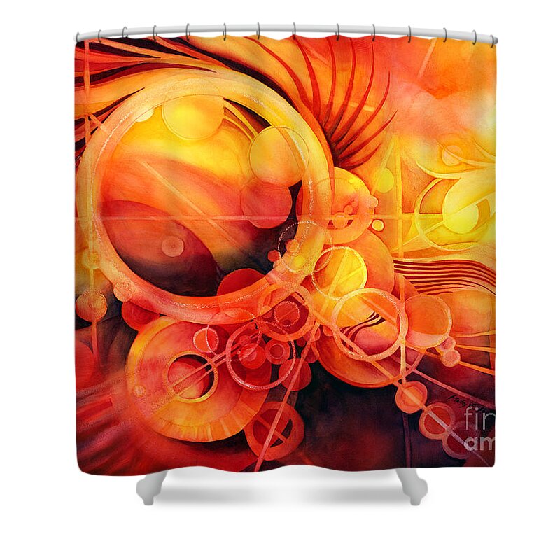 Watercolor Shower Curtain featuring the painting Rebirth - Phoenix by Hailey E Herrera