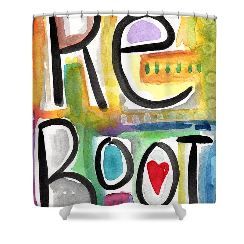 Reboot Shower Curtain featuring the painting Reboot by Linda Woods