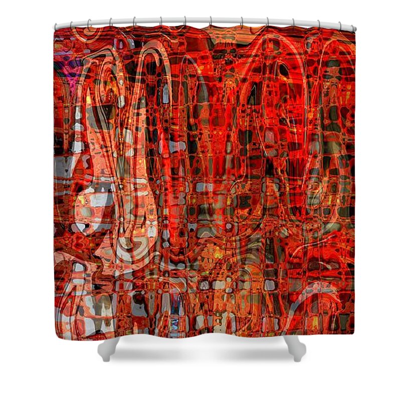 Red Abstract Shower Curtain featuring the photograph Red Abstract Panel by Carol Groenen