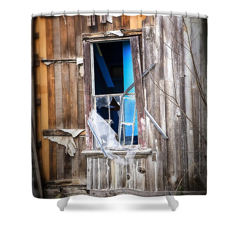 Abandoned Shower Curtain featuring the photograph Red and White and Blue by Caitlyn Grasso