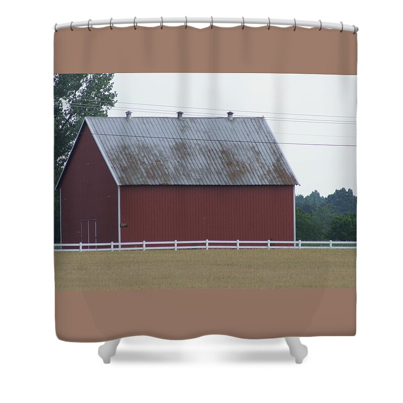Barn Shower Curtain featuring the photograph Kentucky Red Barn by Valerie Collins