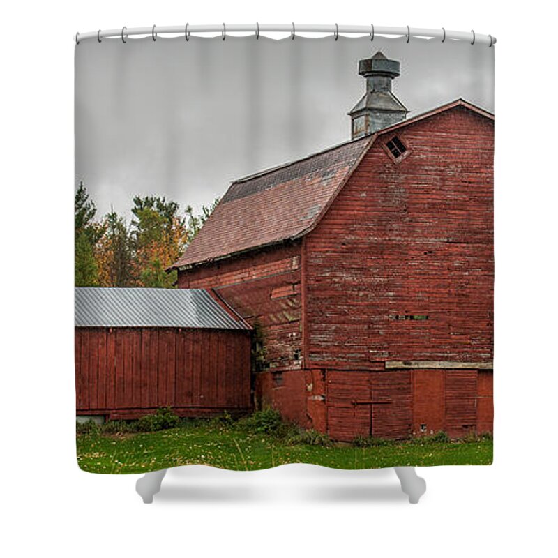 Barn Shower Curtain featuring the photograph Red Barn With Fall Colors by Paul Freidlund