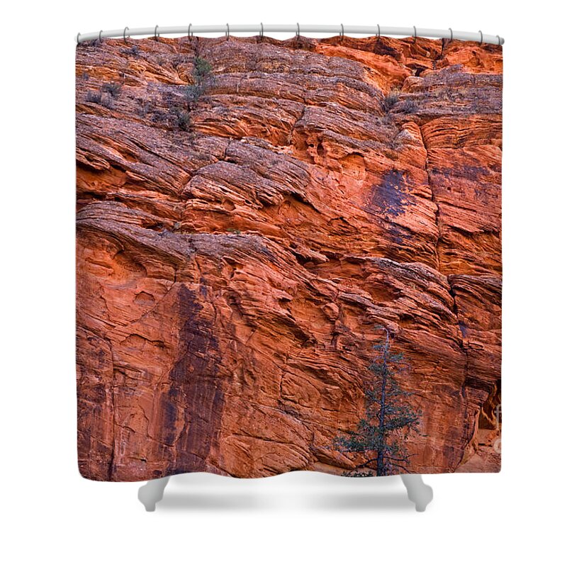Autumn Shower Curtain featuring the photograph Red Cliff by Fred Stearns