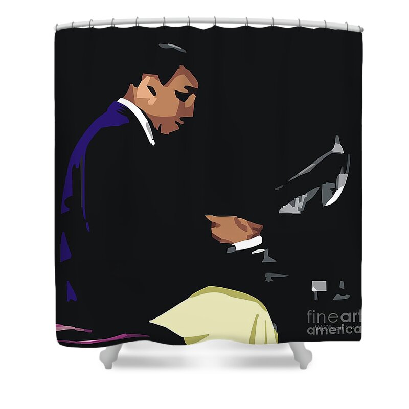 Male Portraits Shower Curtain featuring the digital art Red Garland by Walter Neal