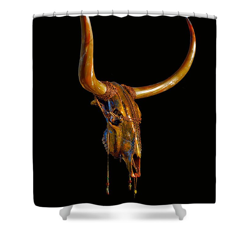  Shower Curtain featuring the mixed media Red Hooker by Mayhem Mediums
